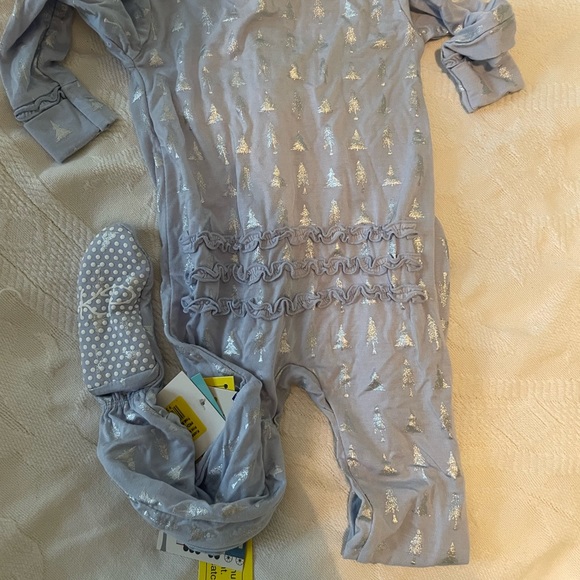 Kickee Pants Frost Silver Trees NWT